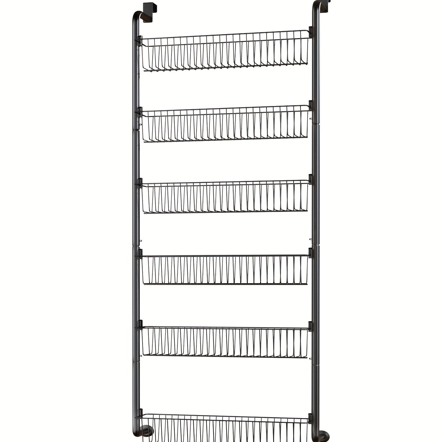 6\u002F8-Tier Door Rack - Metal Spice Organizer for Storage - Versatile Door-Mounted Storage Shelf for Kitchen, Pantry, Laundry Room & Bathroom - Multifunctional Organizer in Black & White - Perfect Kitchen Organizers And Storage Tools