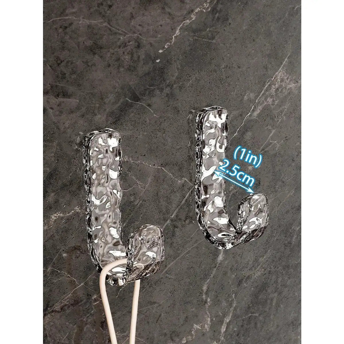 Four Contemporary Wave Design Adhesive Hooks - No Need for Drilling, Easy to Set Up, Plastic Hooks for Towels And Additions, Ideal for Bathrooms, Kitchens, And Hallways - Chic Wall-Mounted Storage Options, Bathroom Essentials | Sleek Hooks