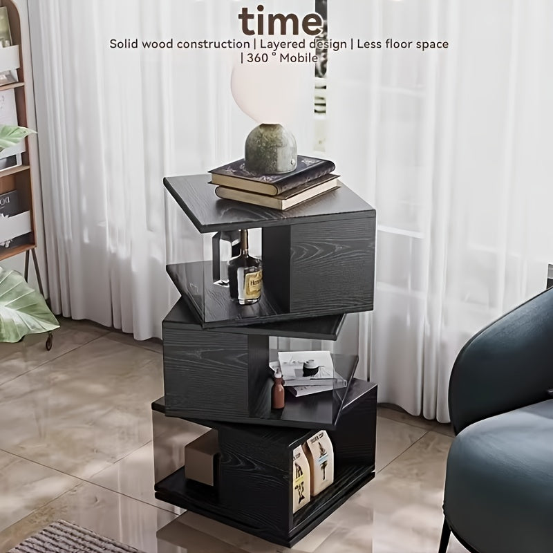 4-Tier Folding Ladder Shelf | Rustic Brown Solid Hardwood Multi-Purpose Storage Rack with 4 Display Shelves, Plant Stand, Bookshelf, and Planter Holder | Ideal for Home Office, Bedroom, Living Room, Balcony