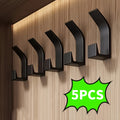 5pcs\u002F10pcs Set of Double Hooks Mounted on The Wall, Easy to Install, No Drilling, Space Saving Design for Bathroom, Bedroom And Home Organization, Multifunctional Adhesive Hooks for Towels, Coats, Bathrobes And Keys, Utility Hook, Black