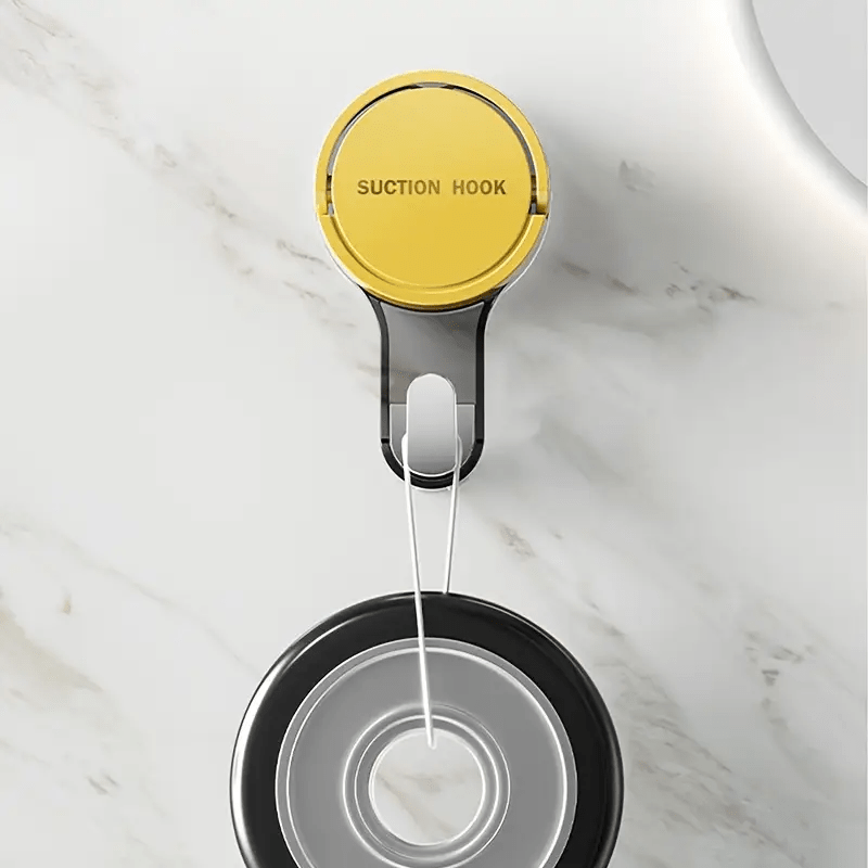 A Powerful Vacuum No-Drill And Self-Adhesive Towel Rack with Suction Cup Hooks, Featuring Strong Self-Adhesive Wall Hooks Available in Three Colors (White, Green, Beige) - a Durable Plastic Towel Rack for Kitchen, Bathroom