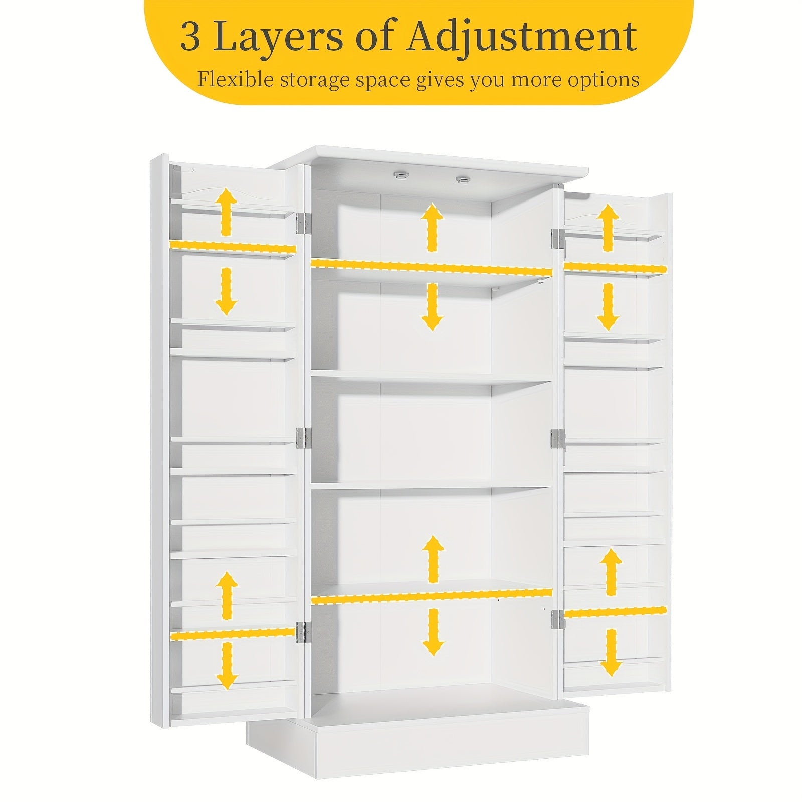 47-Inch Kitchen Pantry Cabinet Featuring Adjustable Shelves, Standalone Storage Solution for Kitchen, Buffet Sideboard for Dining And Living Areas