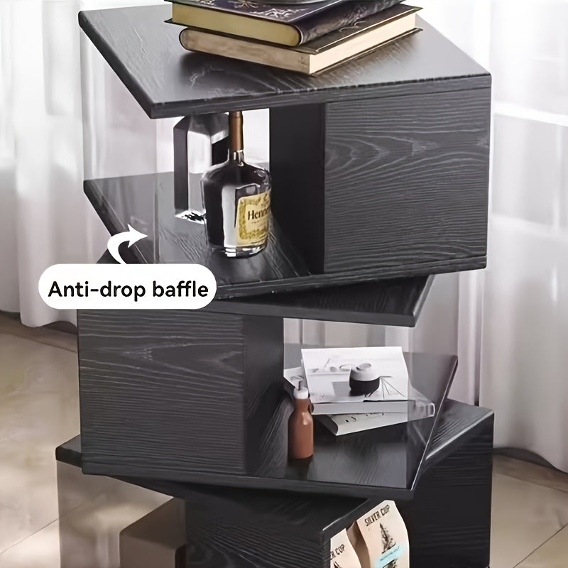 4-Tier Folding Ladder Shelf | Rustic Brown Solid Hardwood Multi-Purpose Storage Rack with 4 Display Shelves, Plant Stand, Bookshelf, and Planter Holder | Ideal for Home Office, Bedroom, Living Room, Balcony