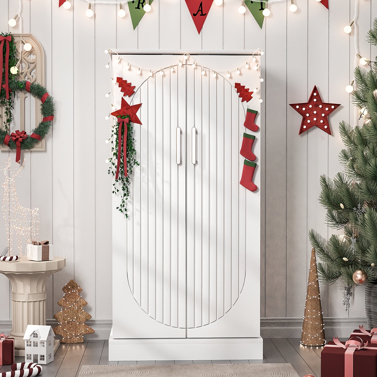 47-Inch Kitchen Pantry Cabinet Featuring Adjustable Shelves, Standalone Storage Solution for Kitchen, Buffet Sideboard for Dining And Living Areas